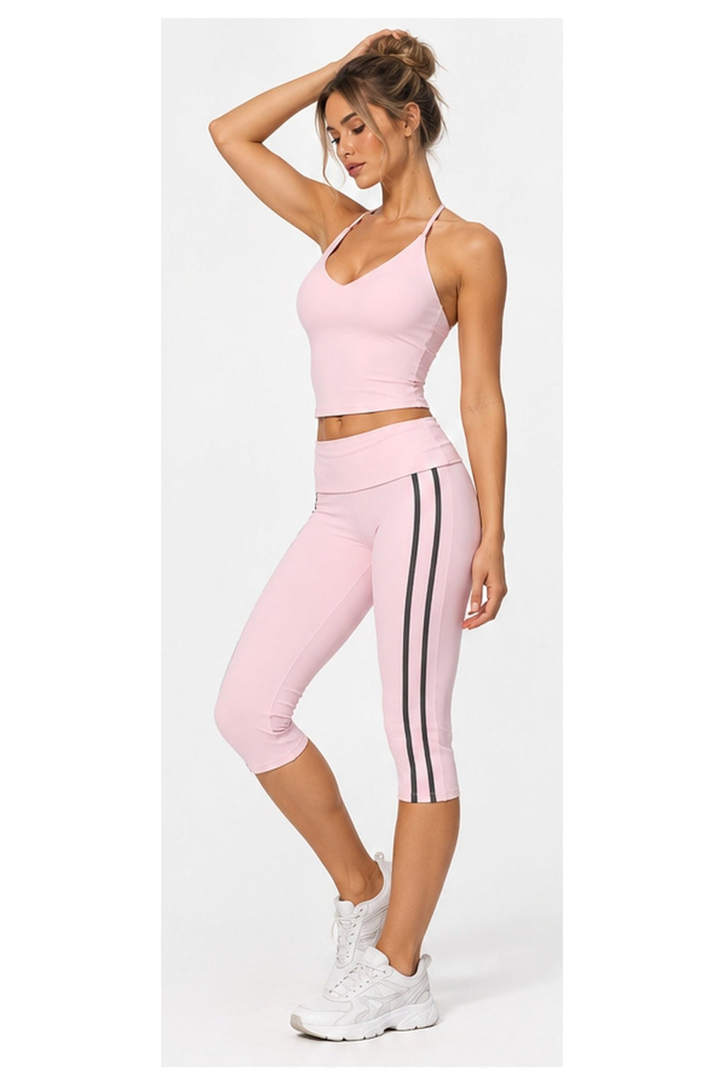 The Aphrodite Set in Baby Pink — angled full-body