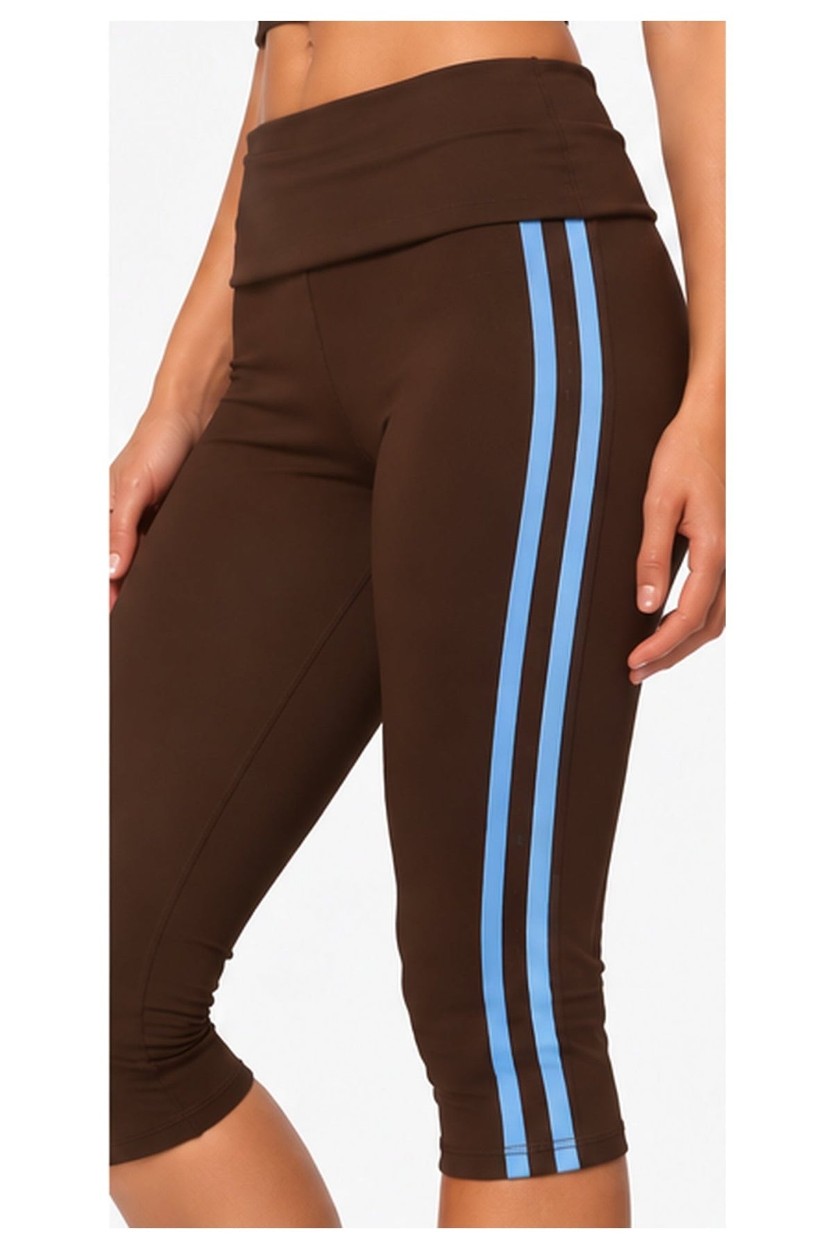 The Aphrodite Set - Chocolate Blue blue stripe detail