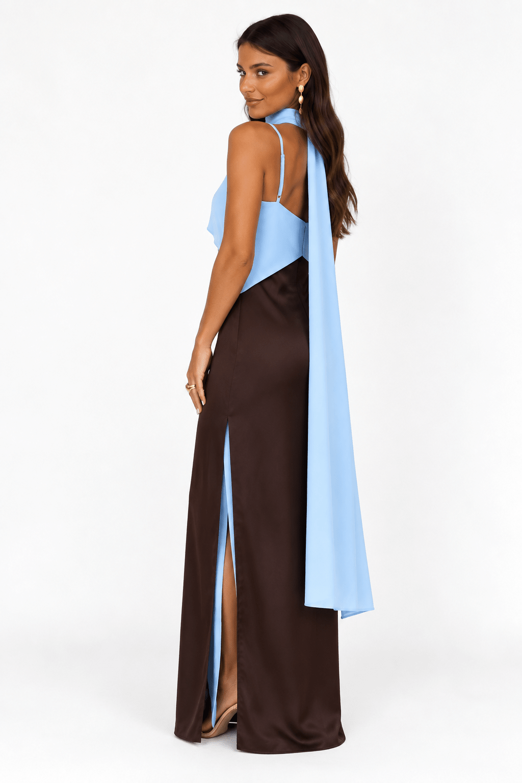 The Amara Dress – Chocolate Blue — product photo