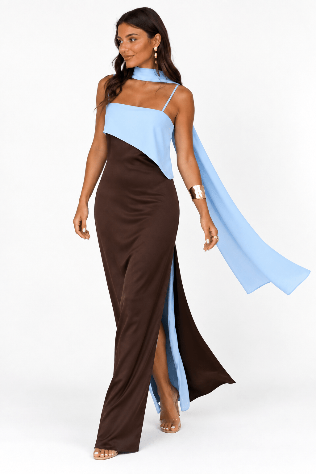 The Amara Dress – Chocolate Blue — product photo