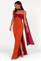 The Amara Dress – Sunset Red — product photo