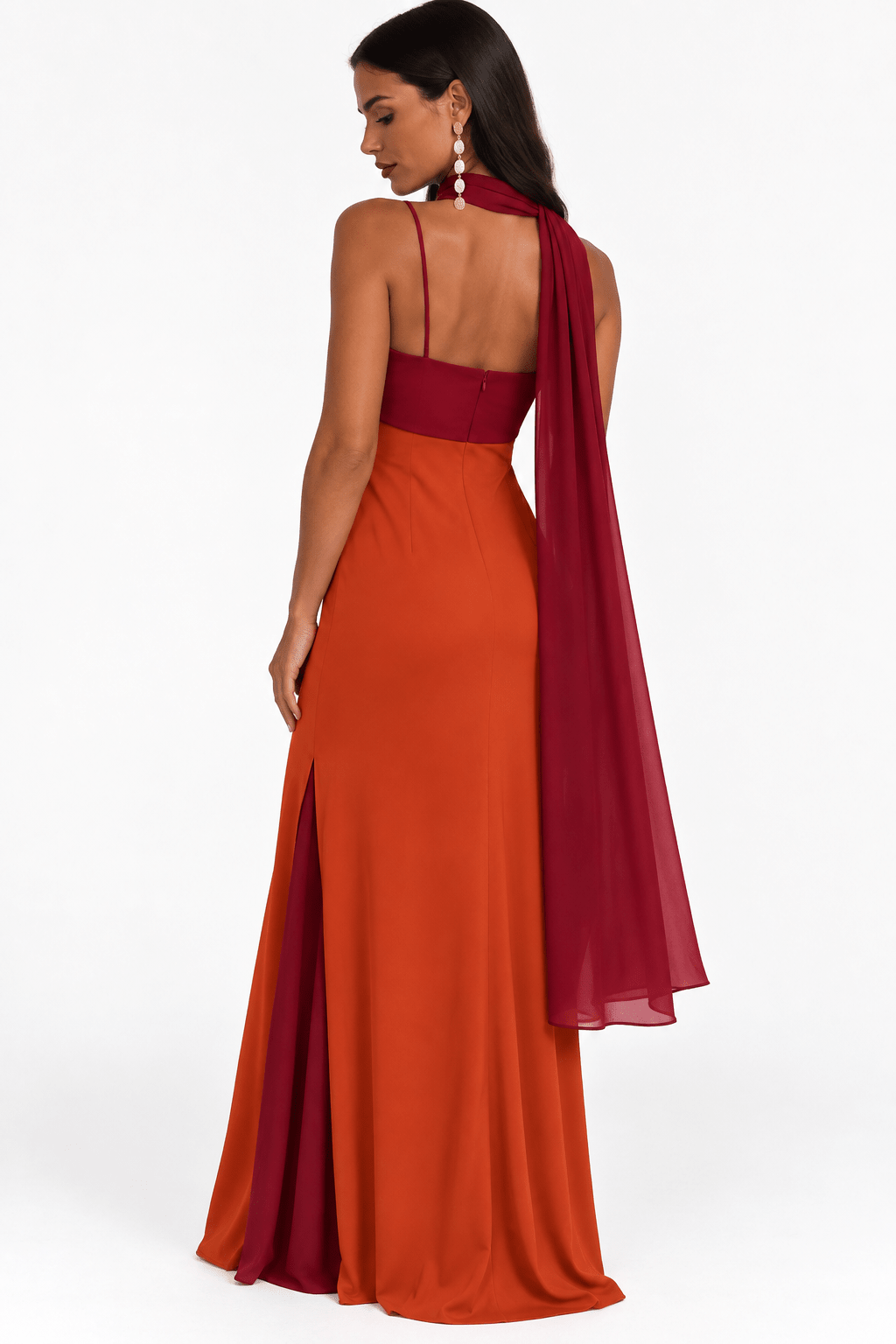 The Amara Dress – Sunset Red — product photo