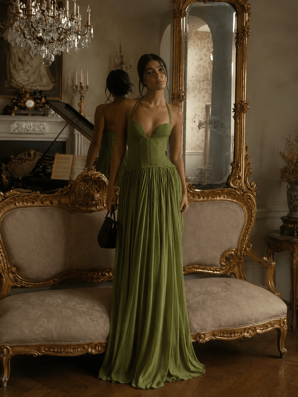 Verona Olive Green Gown — product photo