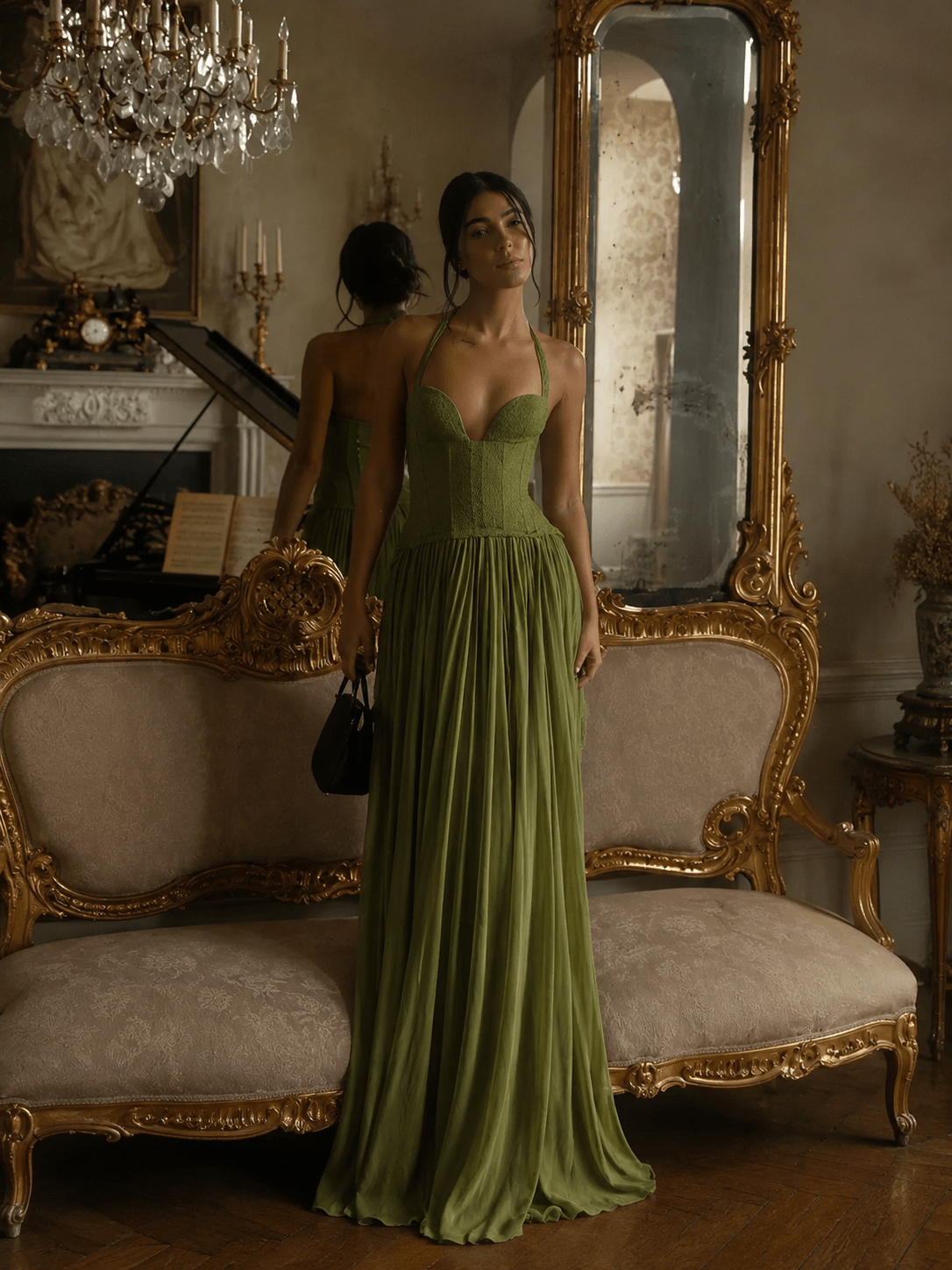The Verona Gown - Olive Green