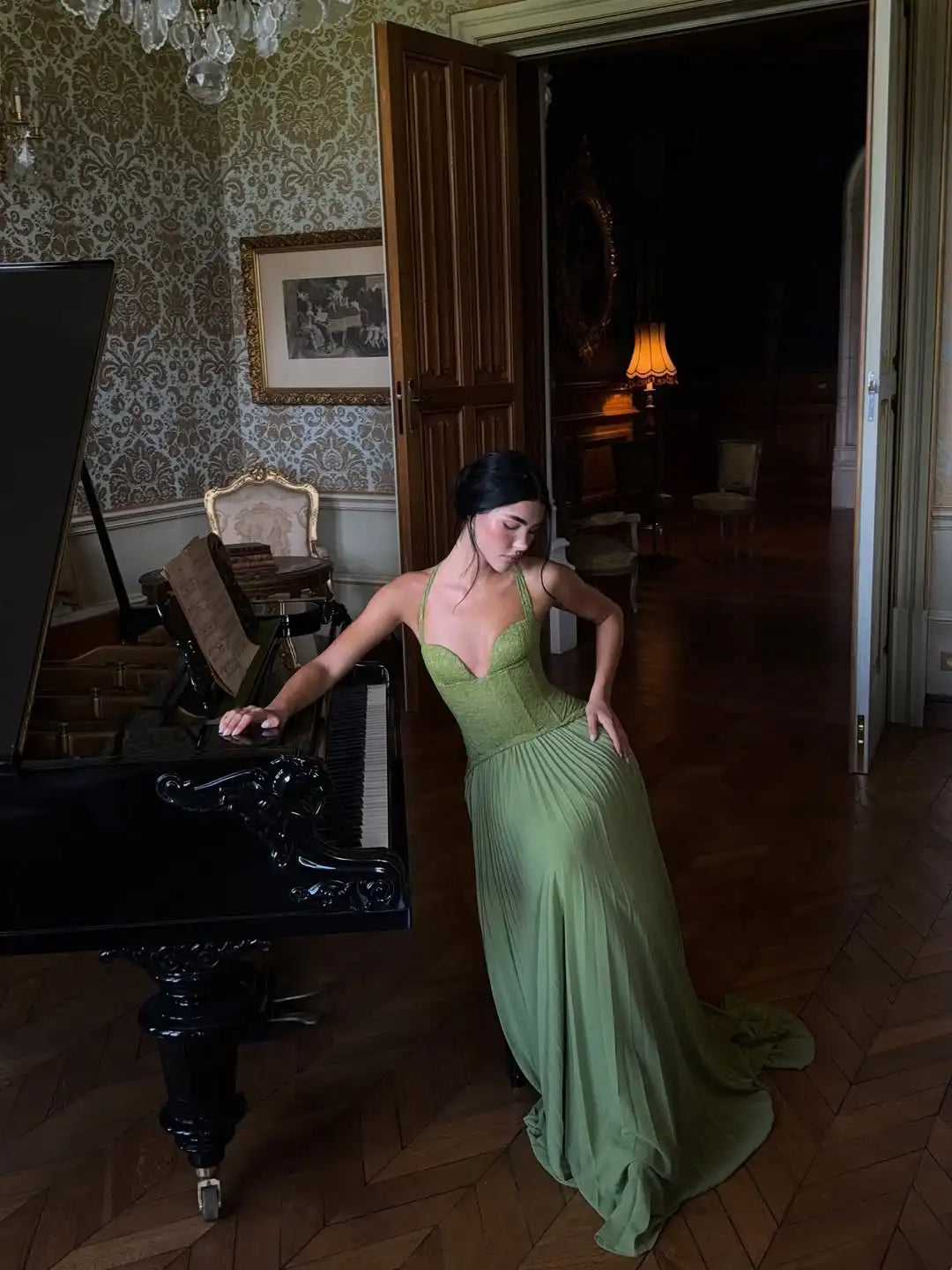 The Verona Gown - Olive Green