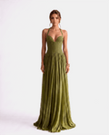 Verona Olive Green Gown — front view