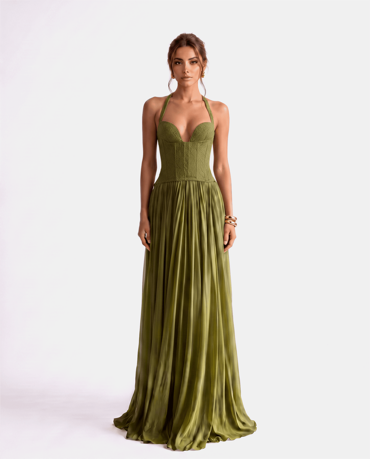 The Verona Gown - Olive Green