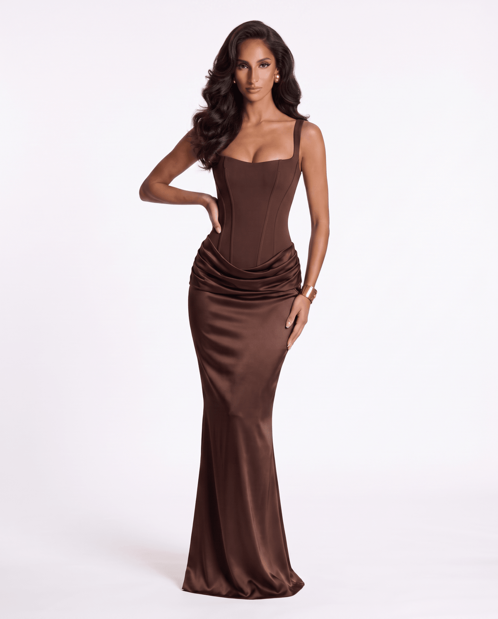 The Solene Maxi - Chocolate Brown