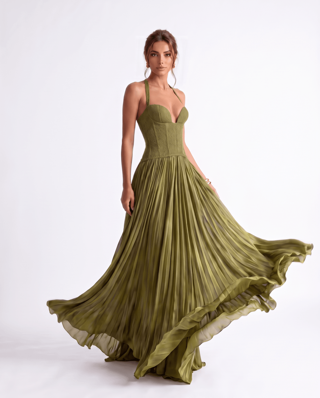 Verona Olive Green Gown — product photo