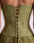 Verona Olive Green Gown — detail view